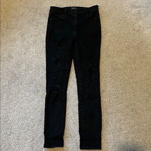 Black Distressed Skinny Jeans